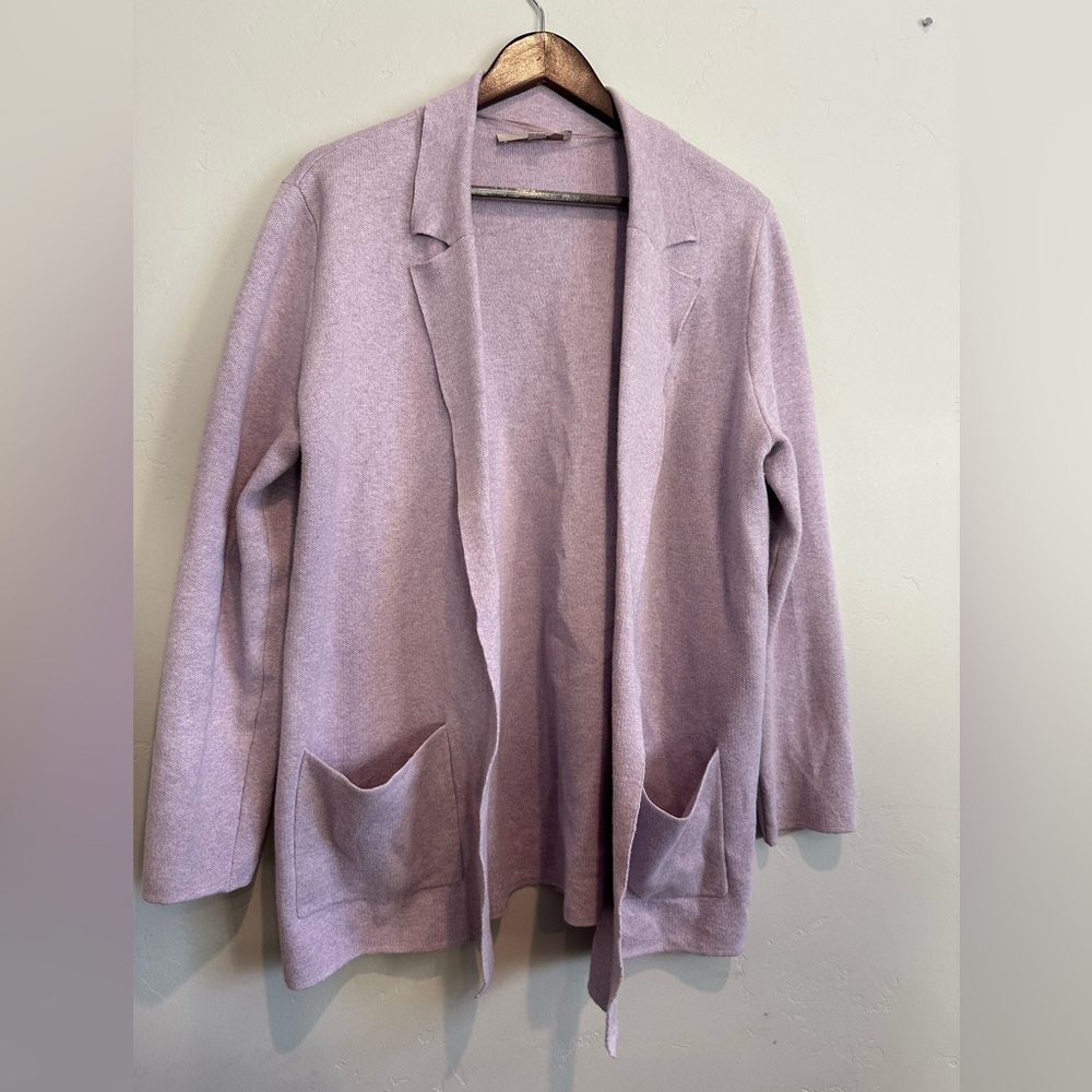 LOFT Lavender Open-Front Cardigan